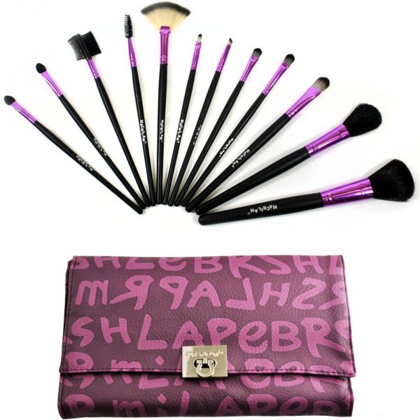 Kit 12 Pincéis para Maquiagem KP1-13 Roxo